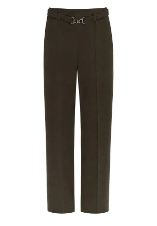 bianca - Stoffhose mit Gürtel braun - Gr. - 48