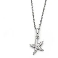 DUR Kette mit Anhänger Halskette K3017 Seestern 925 Silber rhodiniert 45 cm maritim