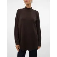 Vero Moda Strickpullover VMPLAZA LS HIGHNECK LONG PULLOVER GA BOO Materialmix, loose fit