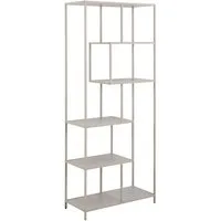 ACTONA GROUP Bücherregal Seaford, Standregal, Regal, Raumteiler, grauer Stahlrahmen, asymmetrisch, Breite 77 cm