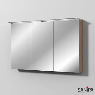 Sanipa Reflection Spiegelschrank MALTE 120 mit LED-Aufsatzleuchte, Eiche-Kansas SD15659