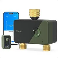Diivoo Bewässerungssystem Bewässerungscomputer Smart, APP, WLAN, 2-Zonen Bewässerungssystem