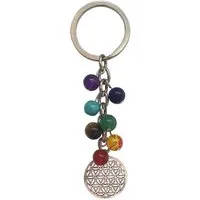 Saraswati Schlüsselanhänger Schlüsselanhänger "Blume des Lebens" Chakra Edelsteine mit Metall Anhä