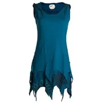 Vishes Tunikakleid Zipfelige Elfentunika Lagenlook Blumen bedruckt Hippie, Boho, Ethno, Goa Style