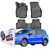 Trimak Passform-Fußmatten Oder Kofferraumwanne Oder Set kompatibel mit Volkswagen Touran, Volkswagen Touran II 2016-2025 Gummimatten Auto Allwetter Fussmatten