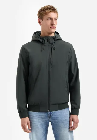 No Excess - Jacket Short Fit Hooded dark steel - Gr. - L