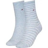Tommy Hilfiger Socken TH WOMEN SOCK 2P SMALL STRIPE (2-Paar, 2 Paar) mit schmalem Rippenbündchen, meliert, gestreift