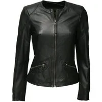 Zimmert Leather Lederjacke Bea (1-St) kragenlos, weiches Lammnappa, leichte Lederjacke, cognac, braun, Rot