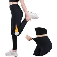 Frentree Thermoleggings Damen mit Fleece Gefütterte Thermo Leggings mit Taschen für Winter High Waist Strumpfhose Kuschelig Warm Elastisch Sport