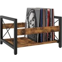 BlingBin Plattenständer Schallplattenständer Holz Metall, Vinyl Aufbewahrung für 50–100 LPs, Vinyl Regal Retro, 1 tlg., LP Regal