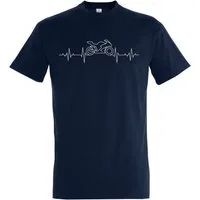Youth Designz Print-Shirt Heartbeat Motorrad Herren T-Shirt mit modischem Bike Aufdruck