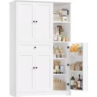 Homfa Mehrzweckschrank Küchenschrank mit Gewürzregal Buffetschrank Vorratsschrank mit 5 Türen und 1 Schublade 173x104x40cm