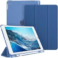 Fintie Tablet-Hülle für iPad 9. Gen 2021/8. Gen 2020/7. Gen 2019 10.2 Zoll mit Stifthalter, ultradünne leichte Case mit transparenter Rückseite & Auto Schlaf/Wach