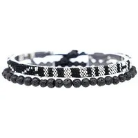 Made by Nami Armband Set 2x Surfer Armband Damen & Herren Perlenarmband Boho Armband (Set, 2), Handgemacht Boho Style Freundschaftsarmbänder