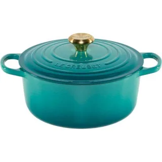 Le Creuset Signature Bräter rund 26 cm bleu riviera