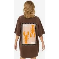 Worldclassca T-Shirt Worldclassca Oversized CIAO Print T-Shirt lang Tee Sommer Oberteil PRINT - CIAO - HUMMER