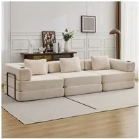 Leawin Sofa Sofas Wohnzimmer, Sofa mit Schlaffunktion aus Cord modular, Faltbar, flexibel, ohne Montage und ideal für kleine Räume