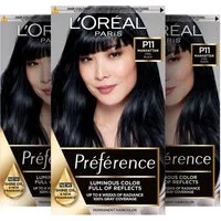 L'ORÉAL PARIS Coloration PRÉFÉRENCE HAARFARBE, Packung, 3-tlg., dauerhafte Haarcoloration mit 100% Grauabdeckung