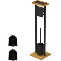 relaxdays WC-Garnitur mit Ablage, schwarz