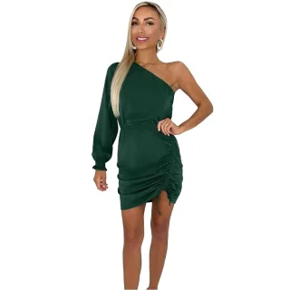 AX Paris - Minikleid für Damen, Geraffte Seite, Ein Ärmel (Petrol)