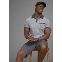 Man's World Poloshirt Kurzarm, Regular Fit, melierte Struktur, Rundhalsausschnitt