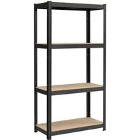 SONGMICS Standregal Regal, Lagerregal mit Stahlgestell, 1-tlg., 4 verstellbare Ablagen, bis 520 kg belastbar