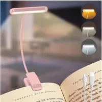 MUPOO LED Leselampe Klemmlampe Breites Licht, USB Aufladbar, 3 Farben & 10 Helligkeitsstufen