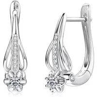 ROUGEMONT Paar Creolen Extravagante Damen Moissanit Creolen Ohrringe 925 Sterling Silber, Echtschmuck mit Echtheitszertifikat