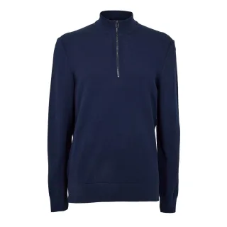 Boss - "Ebrando-P" Pullover für Herren, mit halbem Reißverschluss, Jerseyware (Dunkelblau)