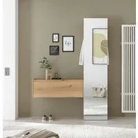 Home affaire Garderoben-Set GIRON/CiTY, moderne Garderobe, Komplettset mit viel Stauraum, (Komplett-Set, 2-St), enthält Hängeschrank & Garderobenelement mit Spiegel, 150 cm breit