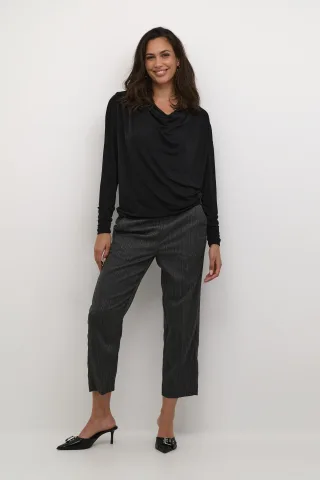 Langarm-Bluse Regular fit Black