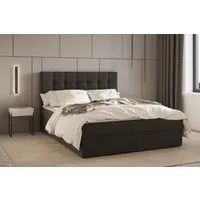 MOEBLO Boxbett Bett 05 (Polsterbett Kontinentalbett, Bonell, Topper, Doppelbett 180x200, gepolstertes Kopfteil mit Bettkasten), gepolstertes Kopfteil mit Bettkasten