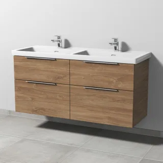 Sanipa 3way Waschtischunterbau zu Villeroy & Boch Subway 3.0 Waschtisch mit 4 Auszügen, Eiche-Kansas UM85159