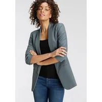 ONLY Kurzblazer ONLELLA – Femininer Blazer mit 3/4-Ärmeln und Raffung regular fit, casual, Web, Kunstfaser, V-Ausschnitt