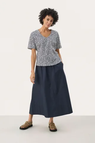 T-shirt Relaxed fit Navy Mini Grid Flower floral