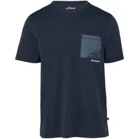 s.Oliver Rundhalsshirt s.Oliver T-Shirt nachtblau XXL modische Brusttasche