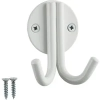 SO-TECH® Kleiderhaken Garderobenhaken ELEN 65 x 78 x 33 mm doppelt mit Schrauben, (1-St), Stahl Weiß