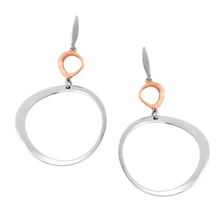 Orphelia 'Renée' Tropfenohrringe aus 925er Sterlingsilber für Damen - Silber/Rosé ZO-7181