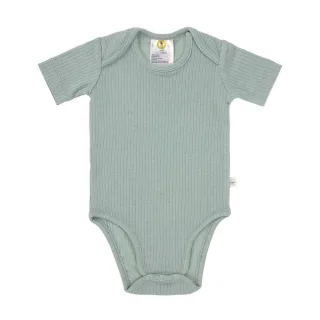 Lässig Baby Body Kurzarm, gerippt, Granit Grün