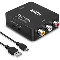 FELIXLEO Audio / Video Matrix-Switch RCA auf HDMI Konverter 1080P CVBS AV zu HDMI PS2/Xbox/SNES PAL NTSCUSB