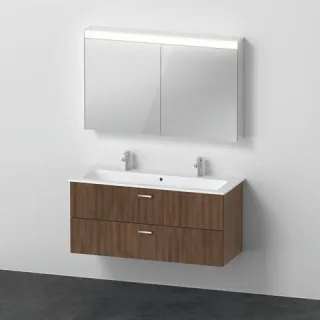 Duravit XBase Möbelwaschtisch mit Waschtischunterbau und Spiegelschrank 1230x490x200 mm - XB00670212 XB0067021210000