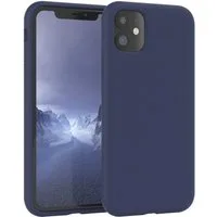 EAZY CASE Handyhülle Premium Silikon Case für Apple iPhone 11 6,1 Zoll, Handy Softcase Hülle Silikon mit Displayschutz Case Blau / Nachtblau
