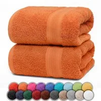 NatureMark Duschtücher 2er-Set Frottier Duschtücher 70x140cm, 100% Baumwolle (2-St), Premium Qualität, DUSCHTUCH, Dusch-Handtuch, 70x140cm, Terrakotta