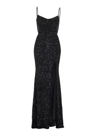 hey kyla - Slipdress mit transparenter Rückenpartie black - Gr. - 36