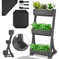 KESSER Hochbeet, mit Etagen Premium Blumenkasten Blumentreppe Gemüsebeet Blumenbeet