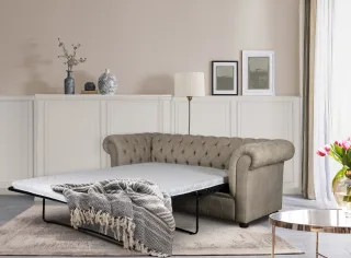 Home affaire 3-Sitzer "CHARENTE, optionale Schlafsofa, Chesterfield-Sofa, Bettfunktion" mit edler Knopfheftung und typischen Armlehnen, B/T/H 198/89/74 cm