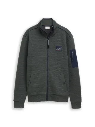 Tom Tailor - Sweatjacke mit Stehkragen Darkest Olive - Gr. - XXXL