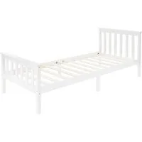 ML-DESIGN Bettgestell Holz Tagesbett, Jugend Einzelbett mit Kopf- & Fußteil, Holzbettgestell, Kinderbett, Bettrahmen Massivholz Bett Jugendbett Kiefer Weiß