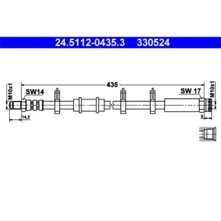 ATE Bremsschlauch vorne 24.5112-0435.3 Citroen C25 Fiat Ducato Talento Peugeot J5