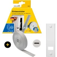SCHELLENBERG Einlass-Gurtwickler inkl. Abdeckplatte, Gurtführung, Rollladengurt grau oder weiß, Set, 1-tlg., Unterputz Gurtwickler 16 cm Lochabstand für das Rollladensystem Maxi